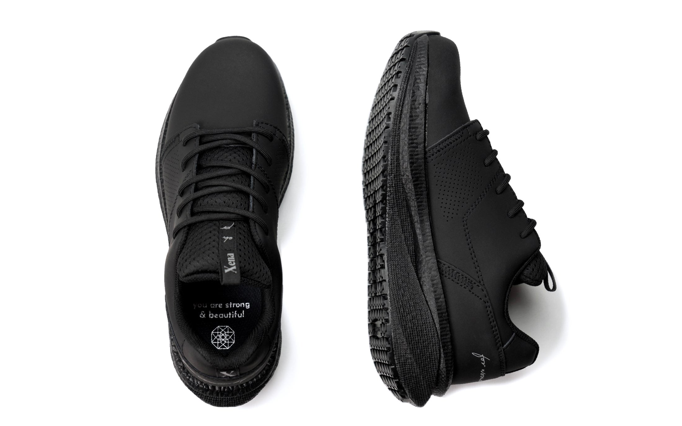 Astra Women's Athletic Work Sneaker • Nonslip SRO, Puncture Resistant PR, Electrical Hazard EH • Black Silver Action Leather