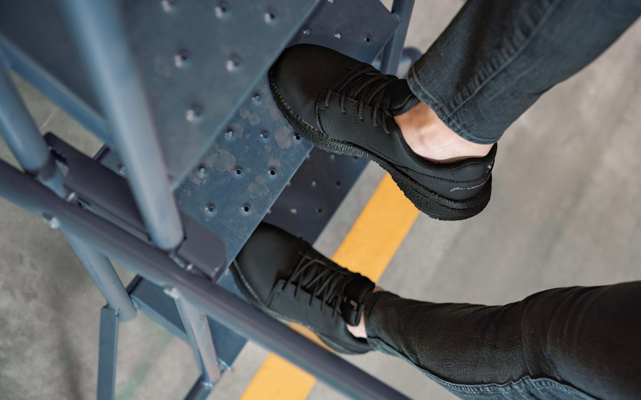 Astra Athletic Safety Sneaker for Women • Nonslip SRO, Puncture Resistant PR, Electrical Hazard EH • Black Silver Action Leather