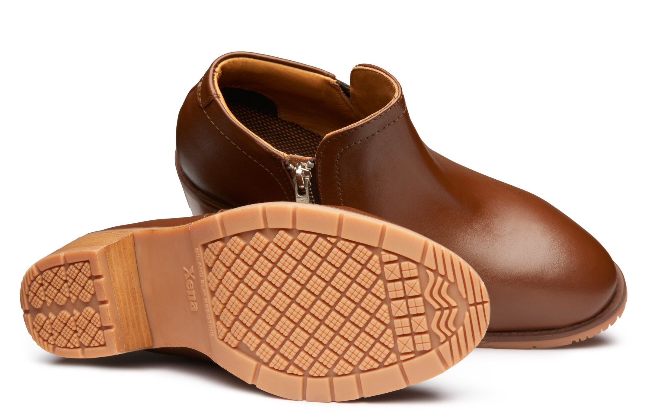 Gravity Women’s Safety Shoe I Amber Full-Grain Leather by Xena Workwear