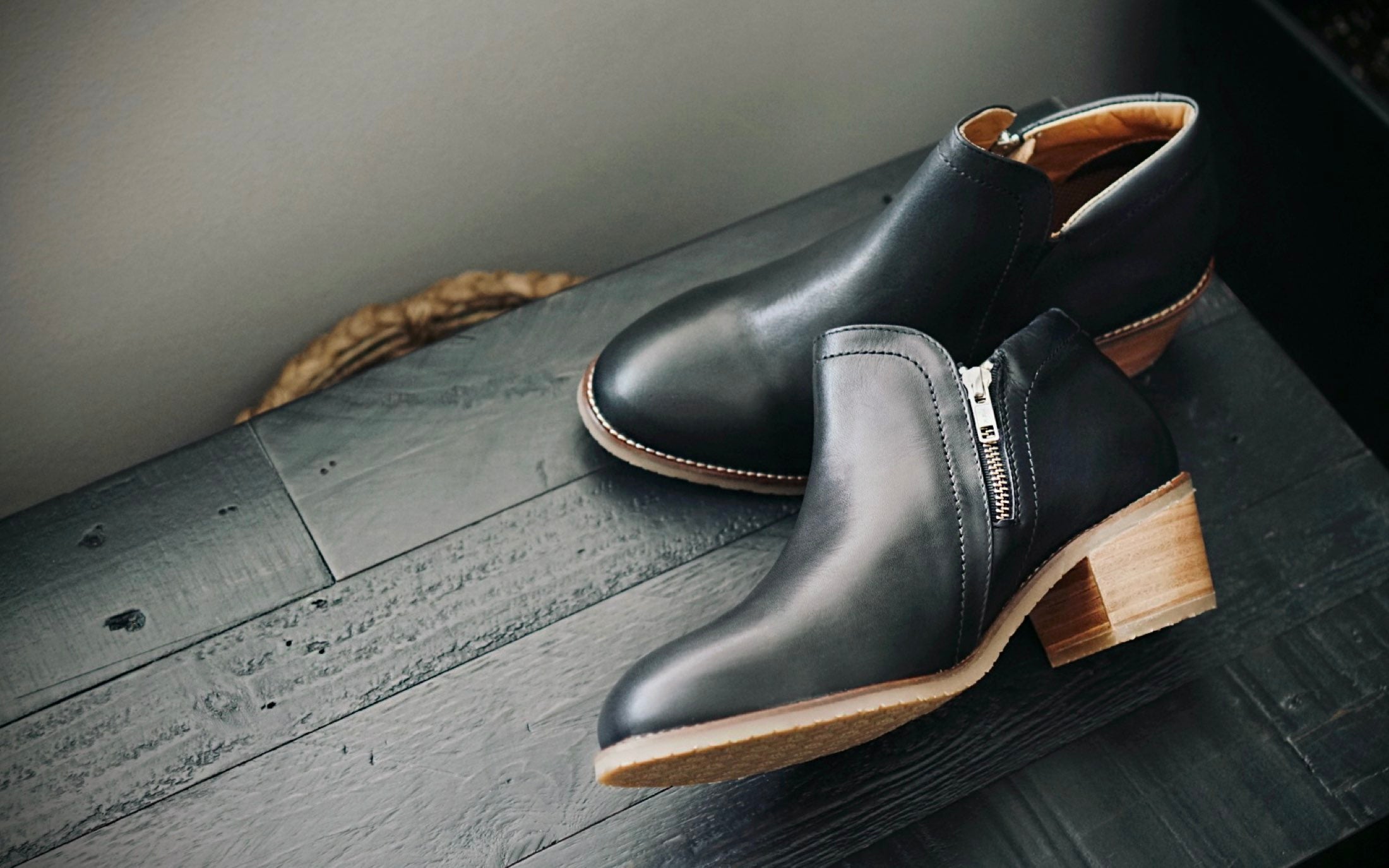 Gravity Steel Toe Ankle Booties for Women I Full-Grain Leather in Black by Xena Workwear