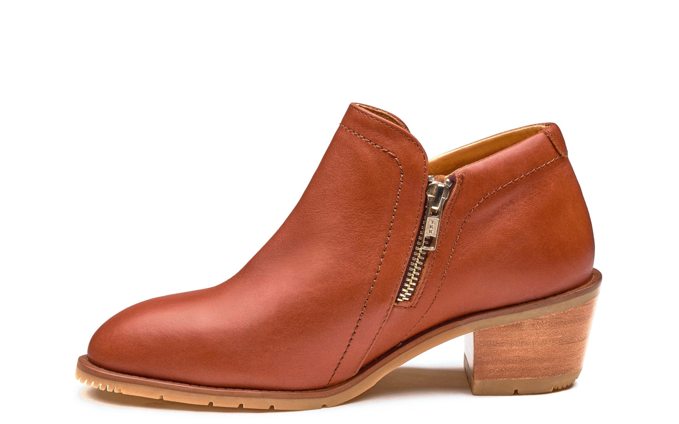 Gravity Women’s Steel Toe Ankle Boot I Full-Grain Leather in Cognac Brown Leather by Xena Workwear