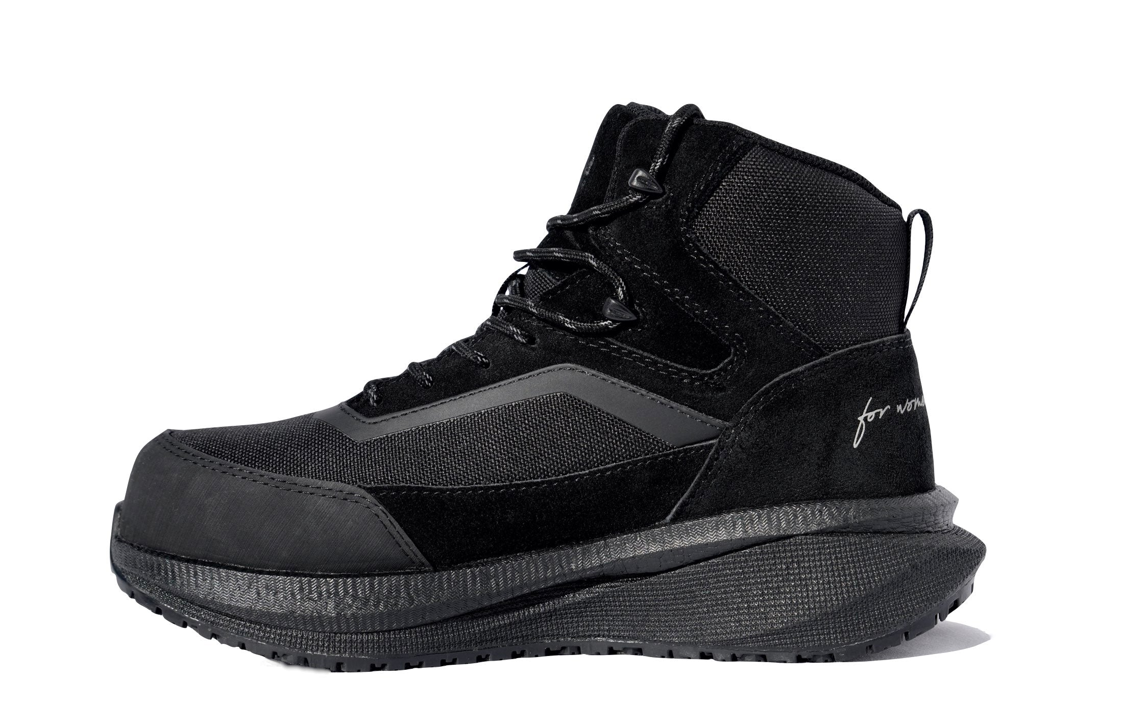 Luna Women's Work Athletic High-Top Composite Toe Safety Boot in Black • Waterproof, Puncture Resistant, Electrical Hazard • Made by Xena Workwear