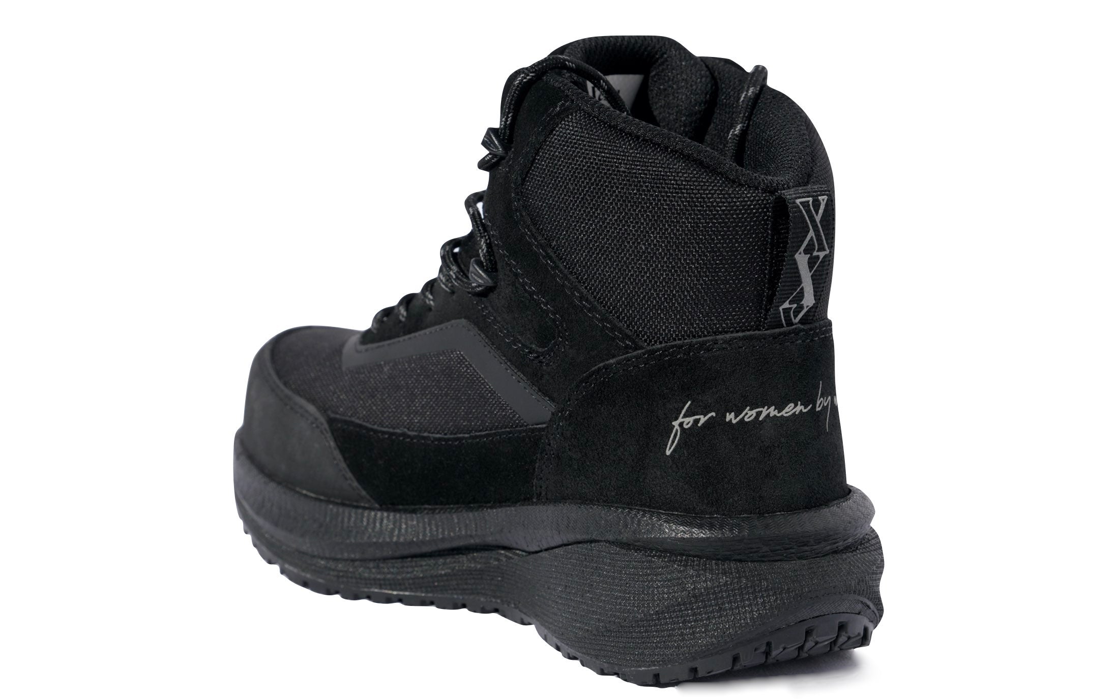 Luna Women's Work Athletic High-Top Composite Toe Safety Boot in Black • Waterproof, Puncture Resistant, Electrical Hazard • Made by Xena Workwear