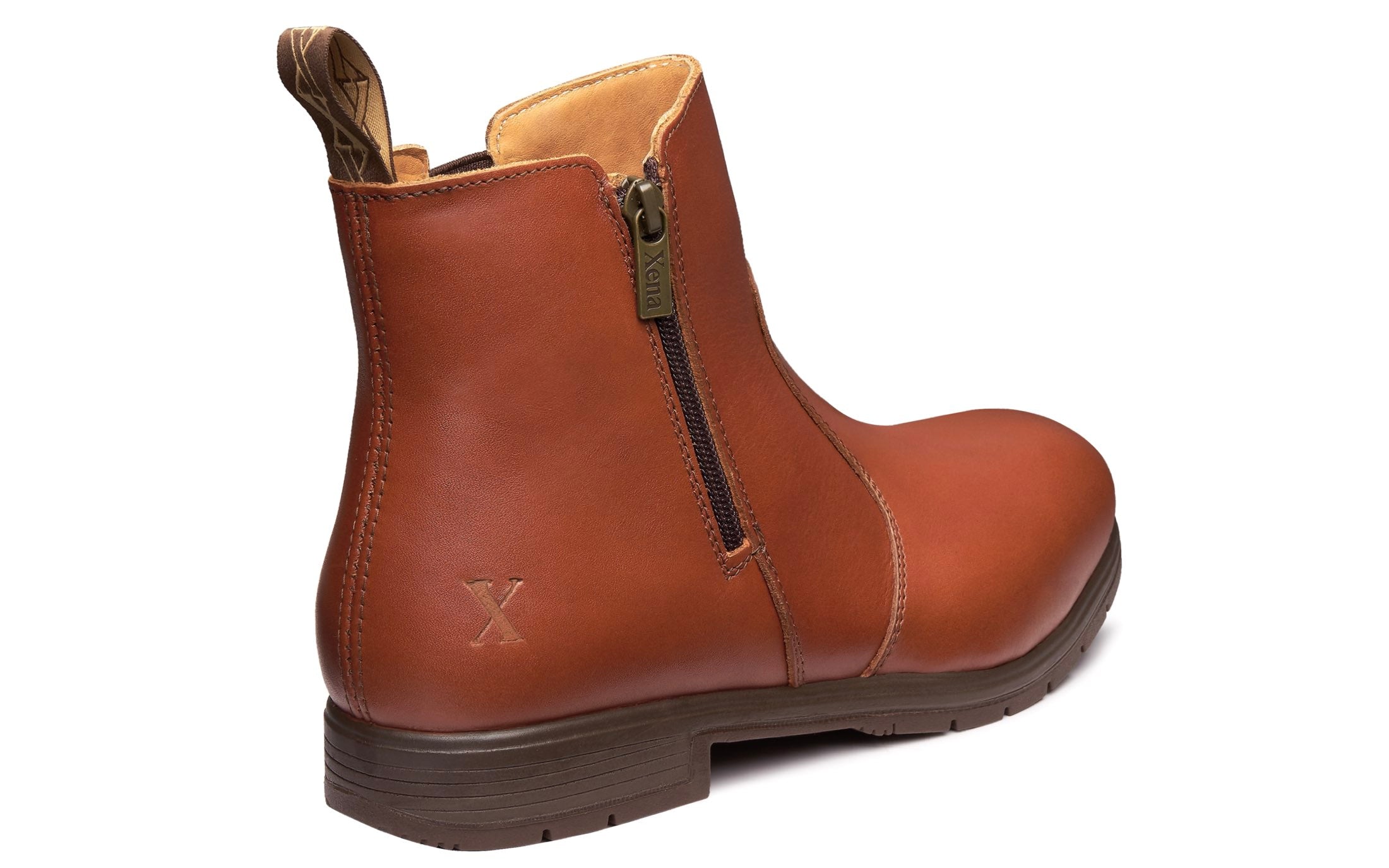 Omega Electrical Hazard EH Rated Steel Toe Safety Boot for Women | ASTM Certified and OSHA Compliant I Full-Grain Bourbon Brown Leather | Made in North America for Women by Women | Xena Workwear