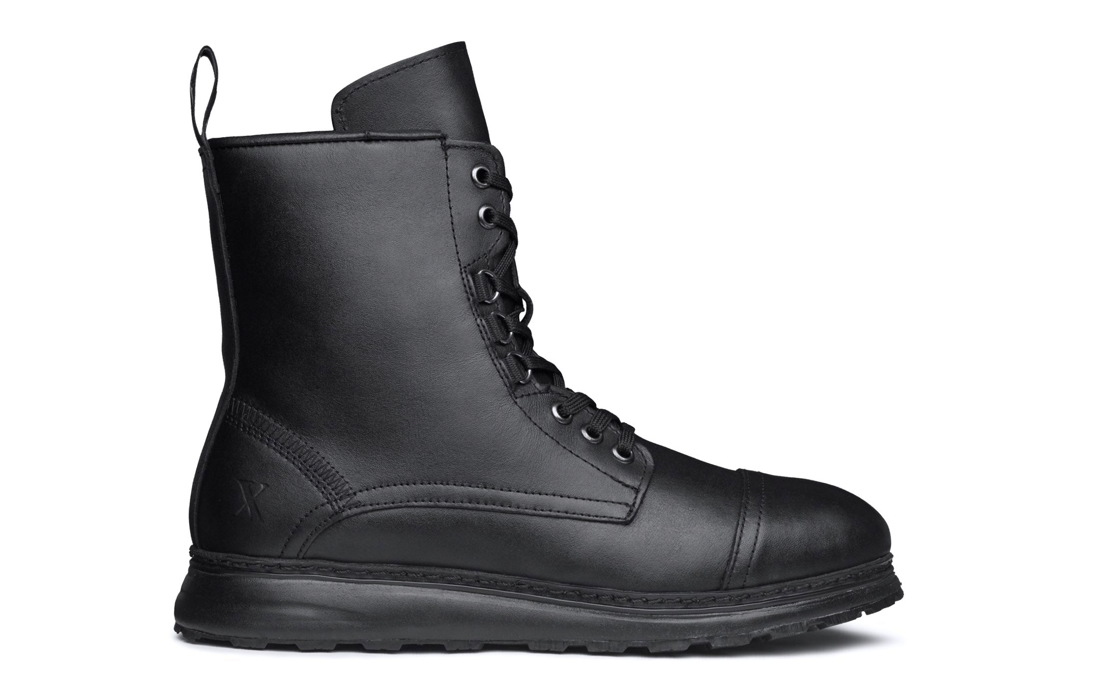 Raven Ultra Slip Resistant (SRO) and Electrical Hazard (EH Rated) ASTM Certified Safety Wedge, Steel Toe Work Boot for Women | Premium Jet Black Full-Grain Leather | Xena Workwear