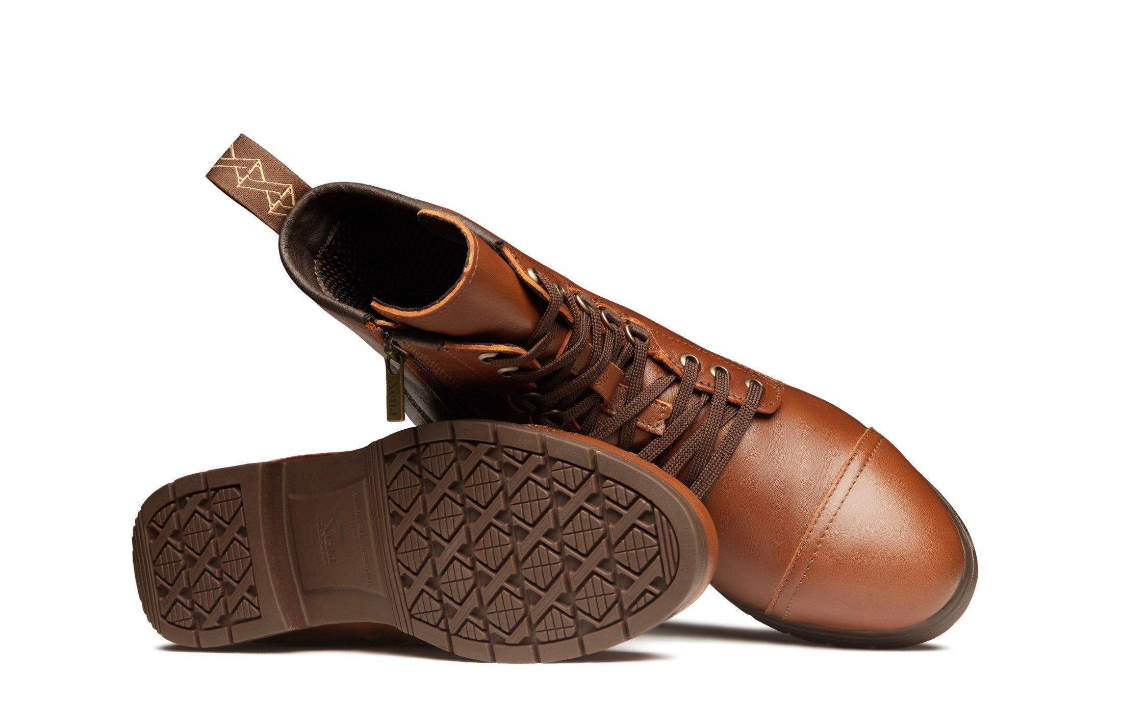 Spice Electrical Hazard EH Rated Steel-Toe Safety Combat Motorcycle Boot | Designed for Women by Women | ASTM Certified, Featuring Lace-Ups, and Side Zipper | Full Grain Mystic Dune Leather | Xena Workwear