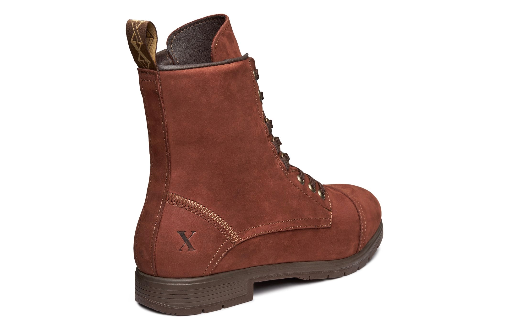 Spice EH Rated Women's Combat Steel-Toe Motorcycle Safety Work Boot | ASTM Certified, Featuring Lace-Ups, and Side Zipper | Waterproof Dark Lava Nubuck Leather | Made by Xena Workwear