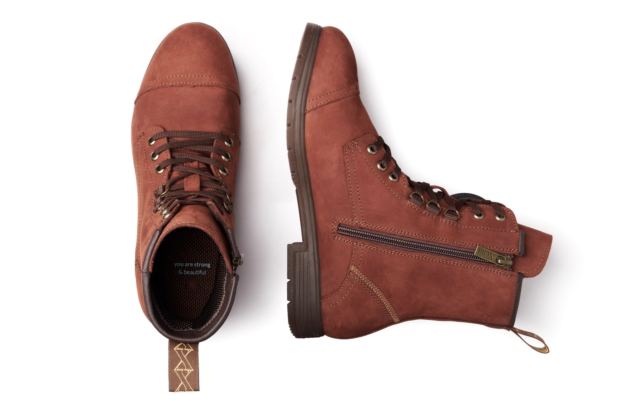 Spice EH Rated Women's Combat Steel-Toe Motorcycle Safety Work Boot | ASTM Certified, Featuring Lace-Ups, and Side Zipper | Waterproof Dark Lava Nubuck Leather | Made by Xena Workwear