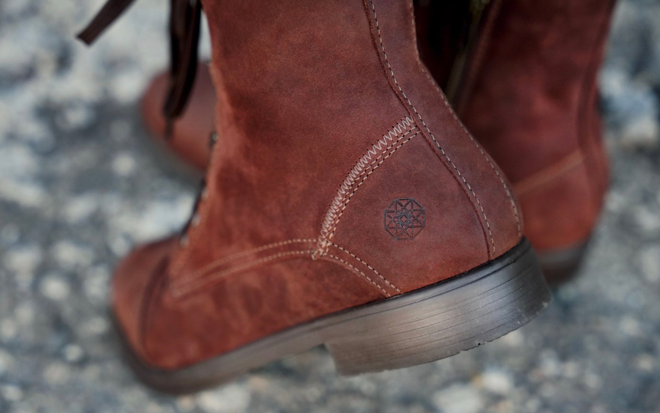 Spice Women's Combat Steel-Toe Motorcycle Safety Work Boot | ASTM Certified, Featuring Lace-Ups, and Side Zipper | Waterproof Dark Lava Nubuck Leather | Made by Xena Workwear