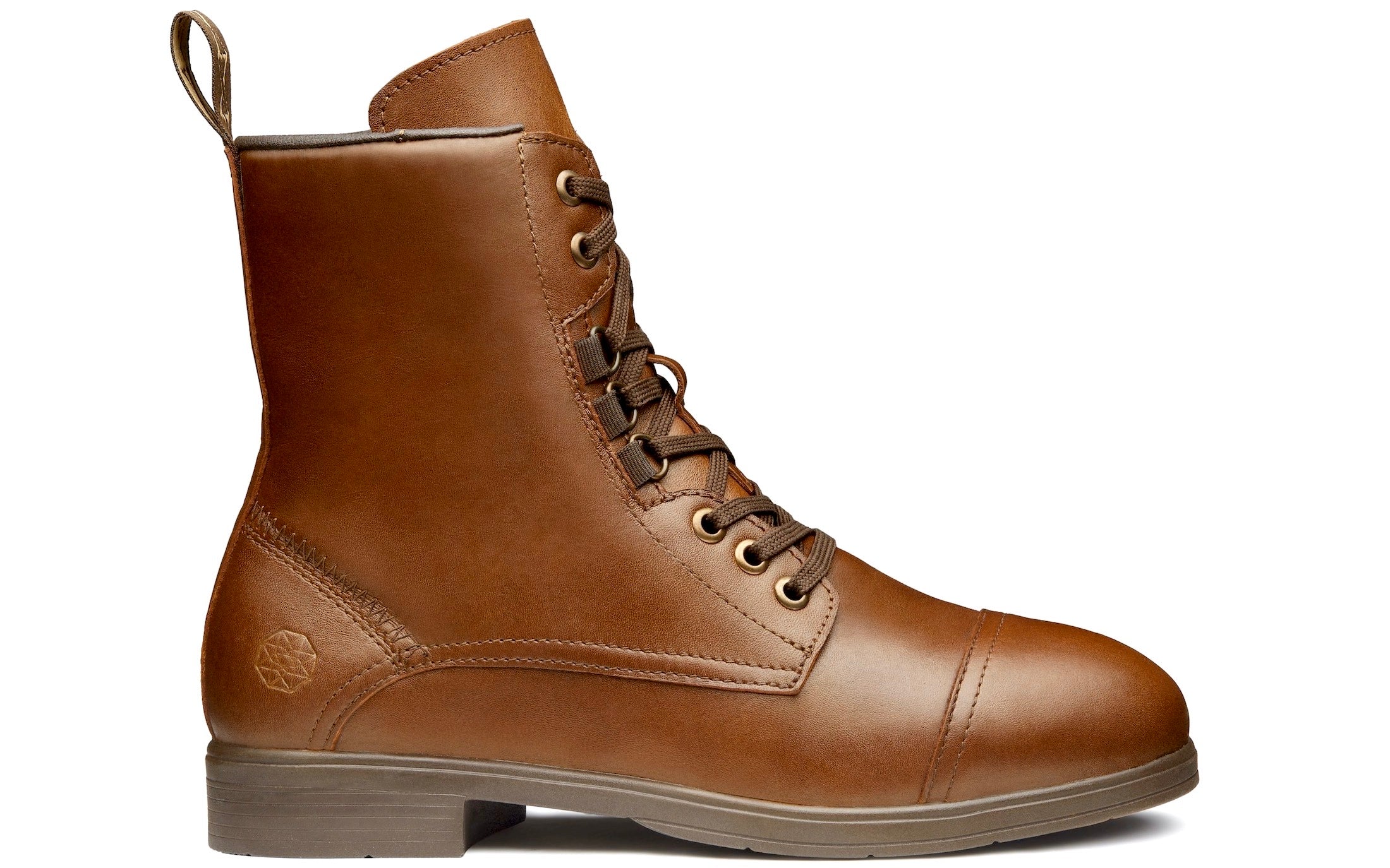 Spice Steel-Toe Safety Combat Motorcycle Boot | Designed for Women by Women | ASTM Certified, Featuring Lace-Ups, and Side Zipper | Full Grain Mystic Dune Leather | Xena Workwear