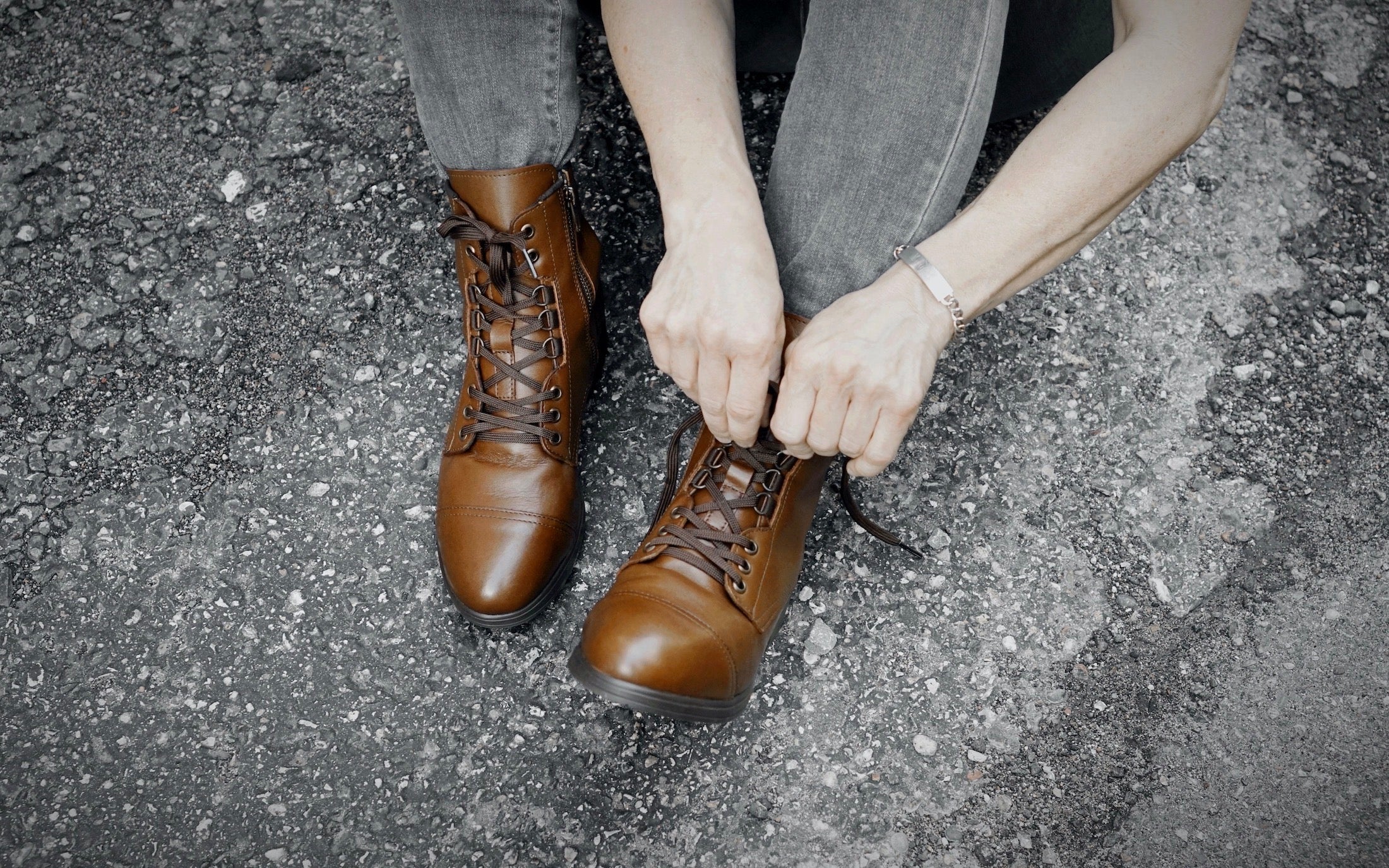 Spice Steel-Toe Safety Combat Motorcycle Boot | Designed for Women by Women | ASTM Certified, Featuring Lace-Ups, and Side Zipper | Full Grain Mystic Dune Leather | Xena Workwear