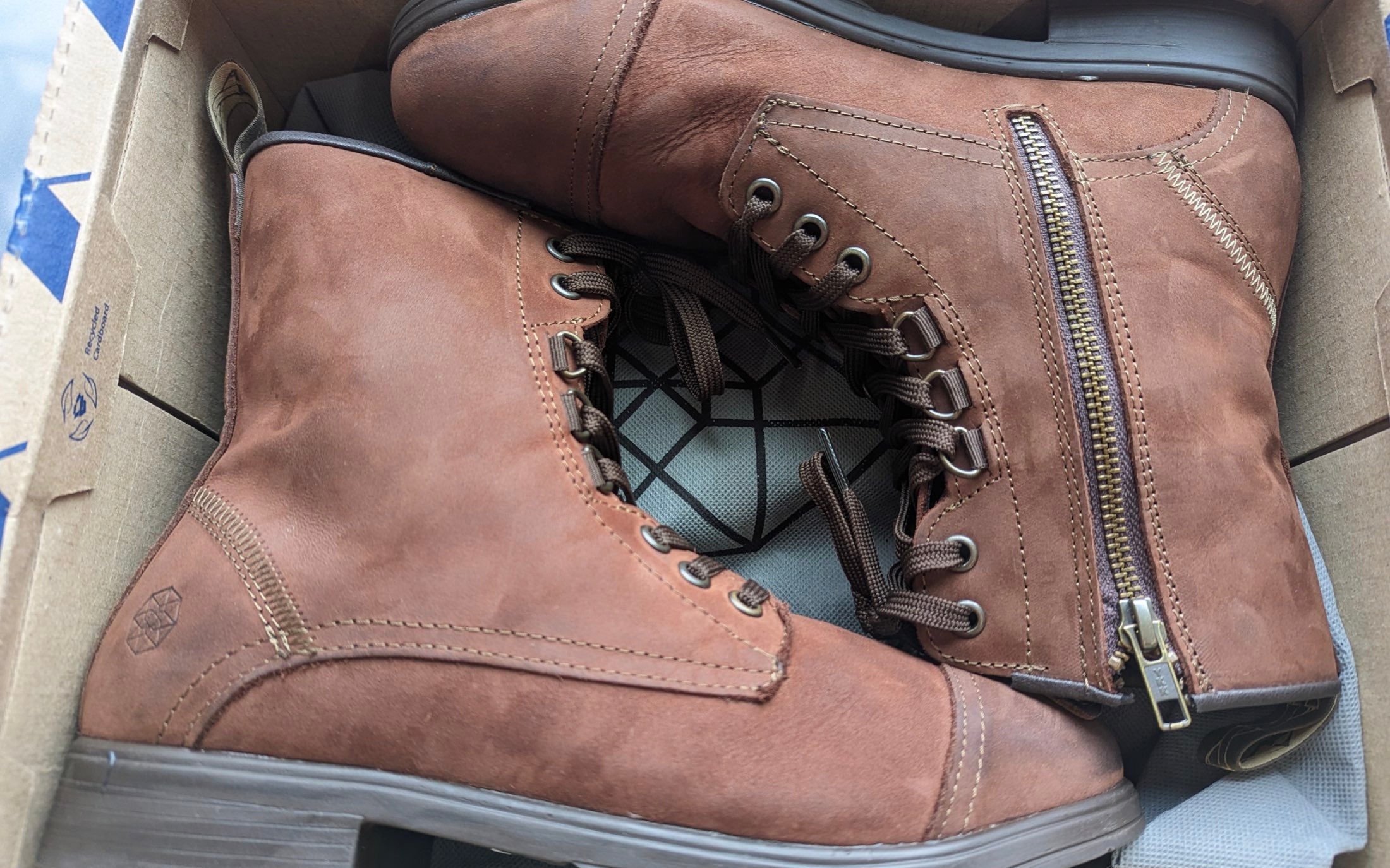 Weathered Spice Safety Boot for Women in Dark Lava Nubuck Leather by Xena Workwear