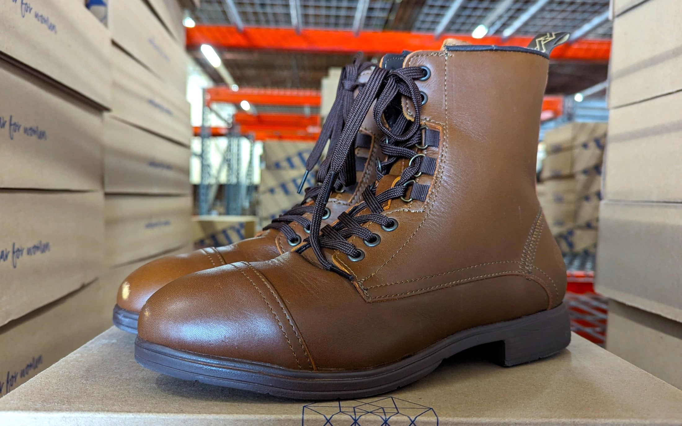 Weathered Spice Safety Boot for Women in Mystic Dune Leather by Xena Workwear