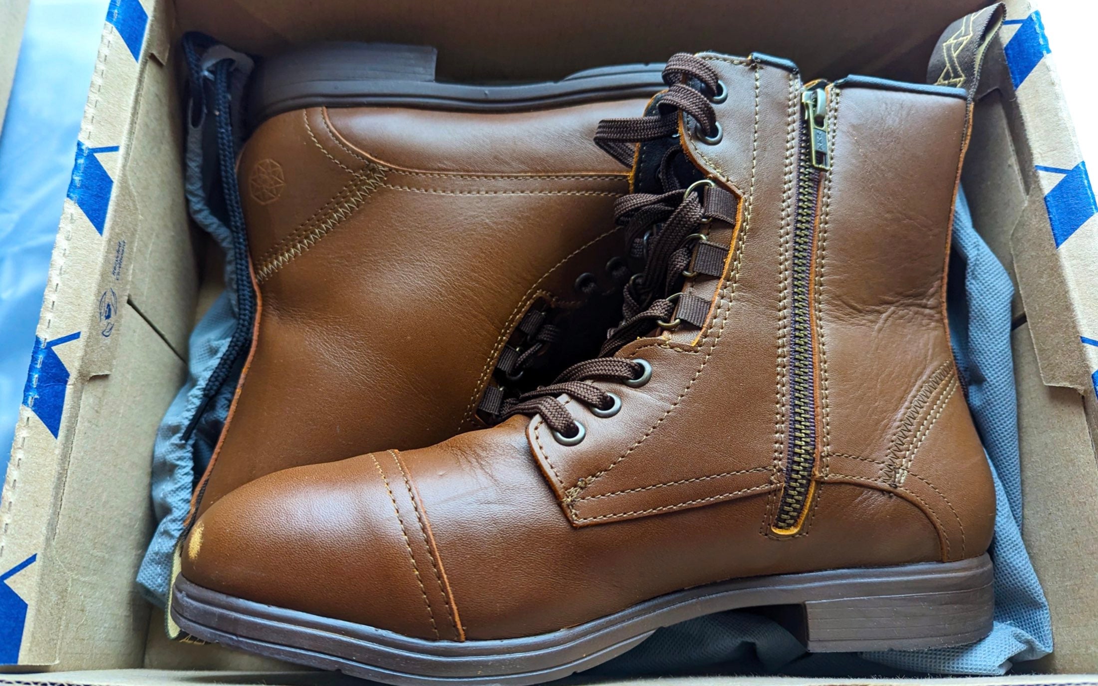 Weathered Spice Safety Boot for Women in Mystic Dune Leather by Xena Workwear