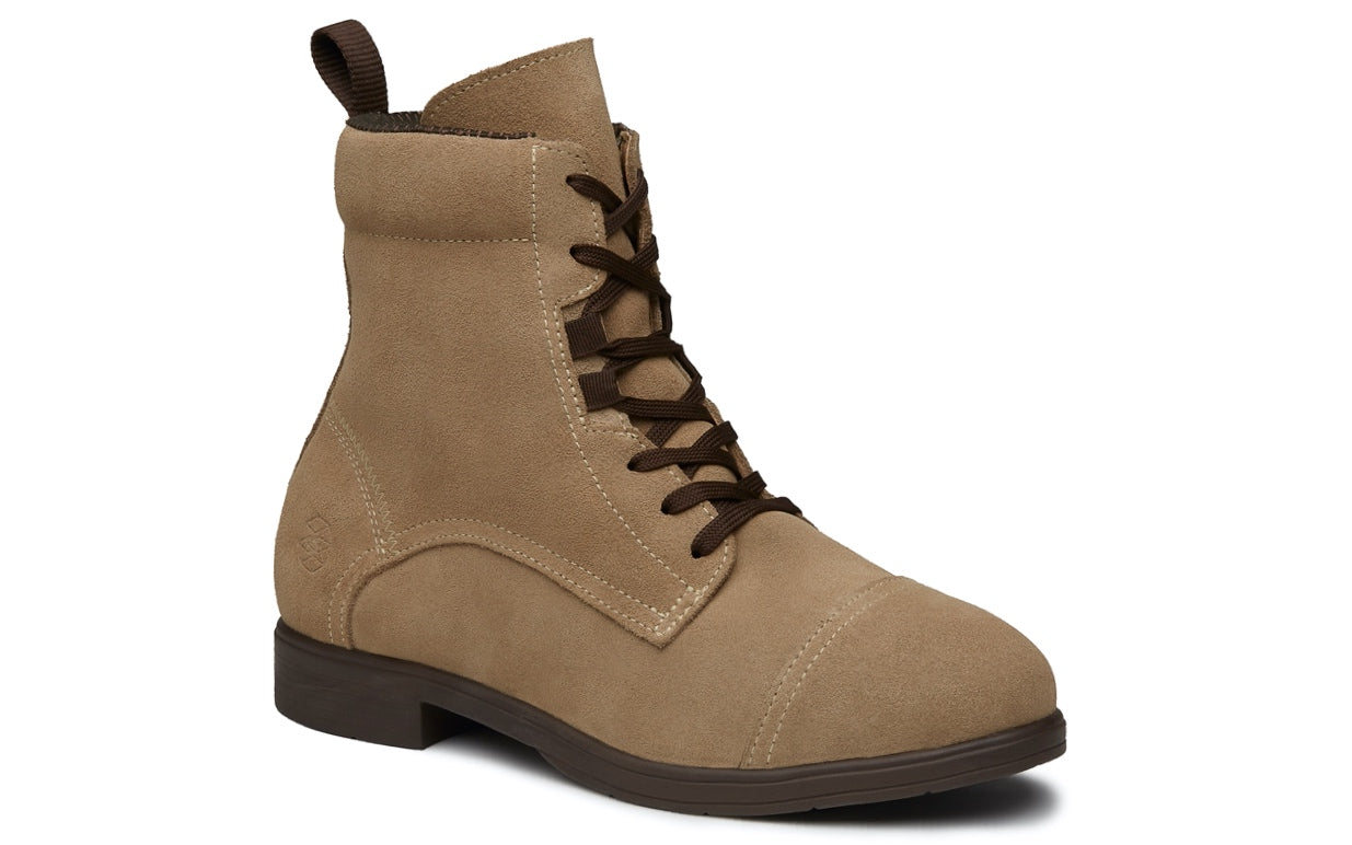 Inertia Electrical Hazard EH Certified Steel Toe Women's Lace Up Boot | Waterproof & Durable Leather | Suede Desert Sand Color | Xena Workwear