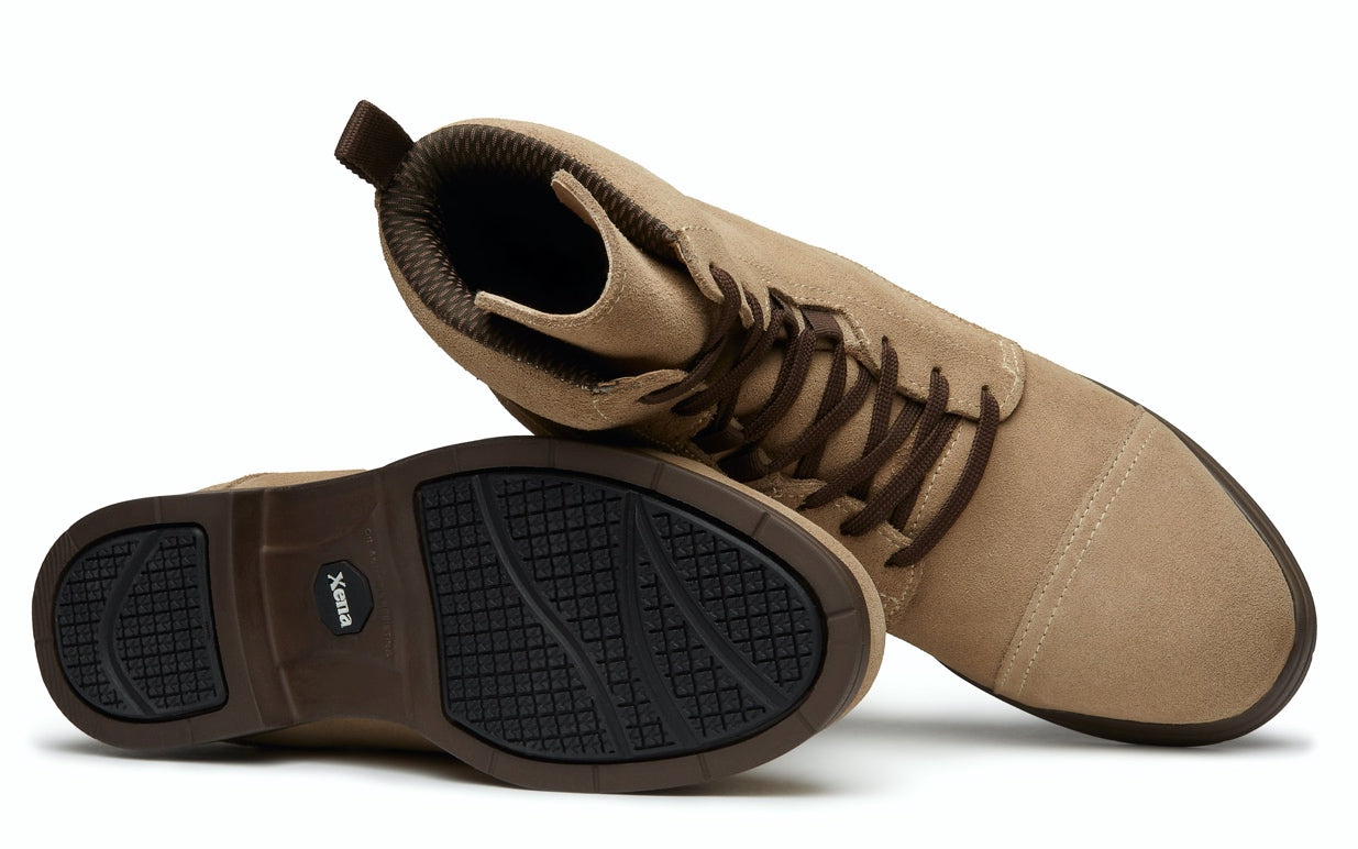 Inertia Electrical Hazard EH Certified Steel Toe Women's Lace Up Boot | Waterproof & Durable Leather | Suede Desert Sand | Xena Workwear