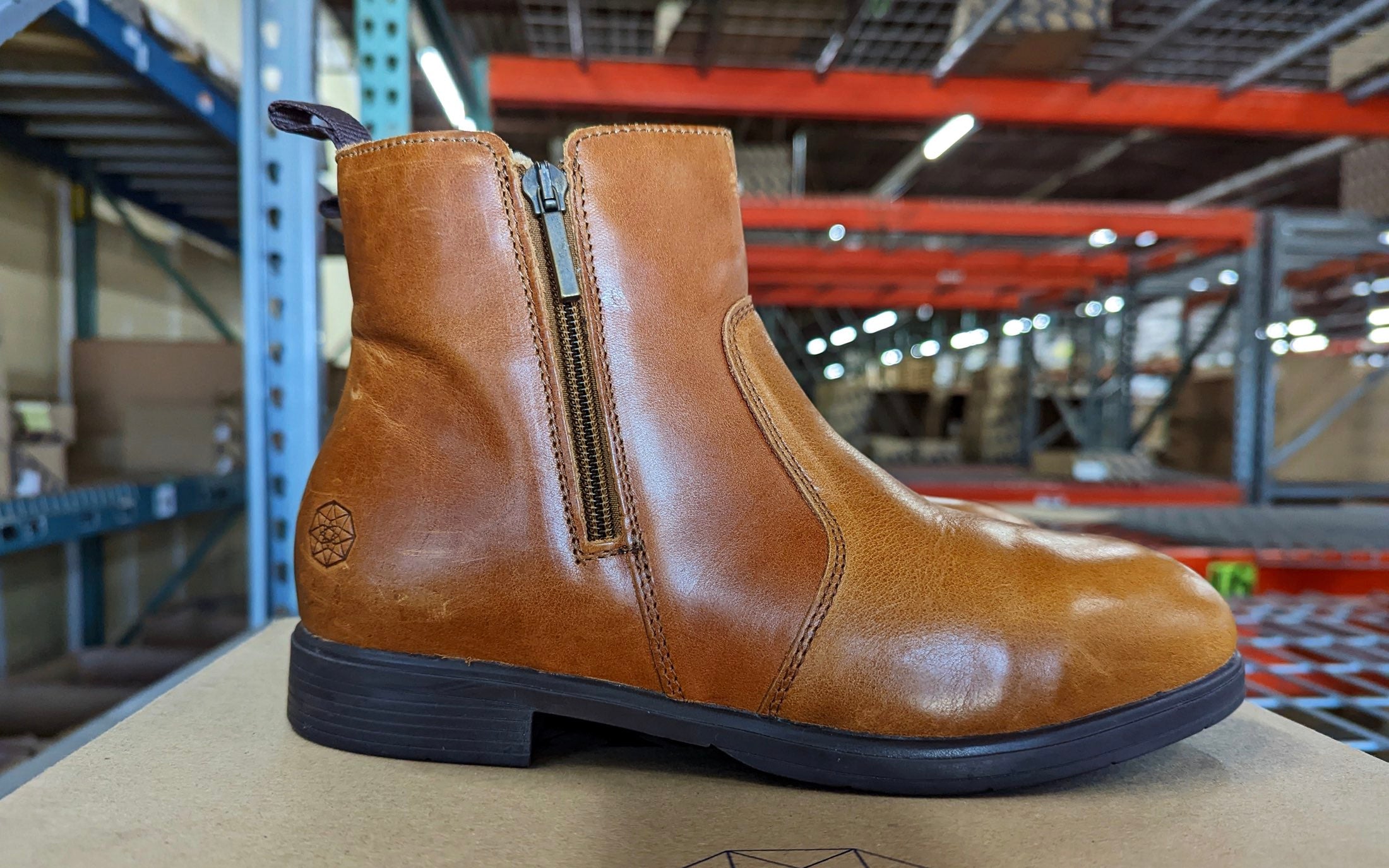 Weathered Collection | Omega EH Rated Steel-Toe Safety Boot in Full-Grain Bourbon Brown Leather | Xena Workwear for Women by Women