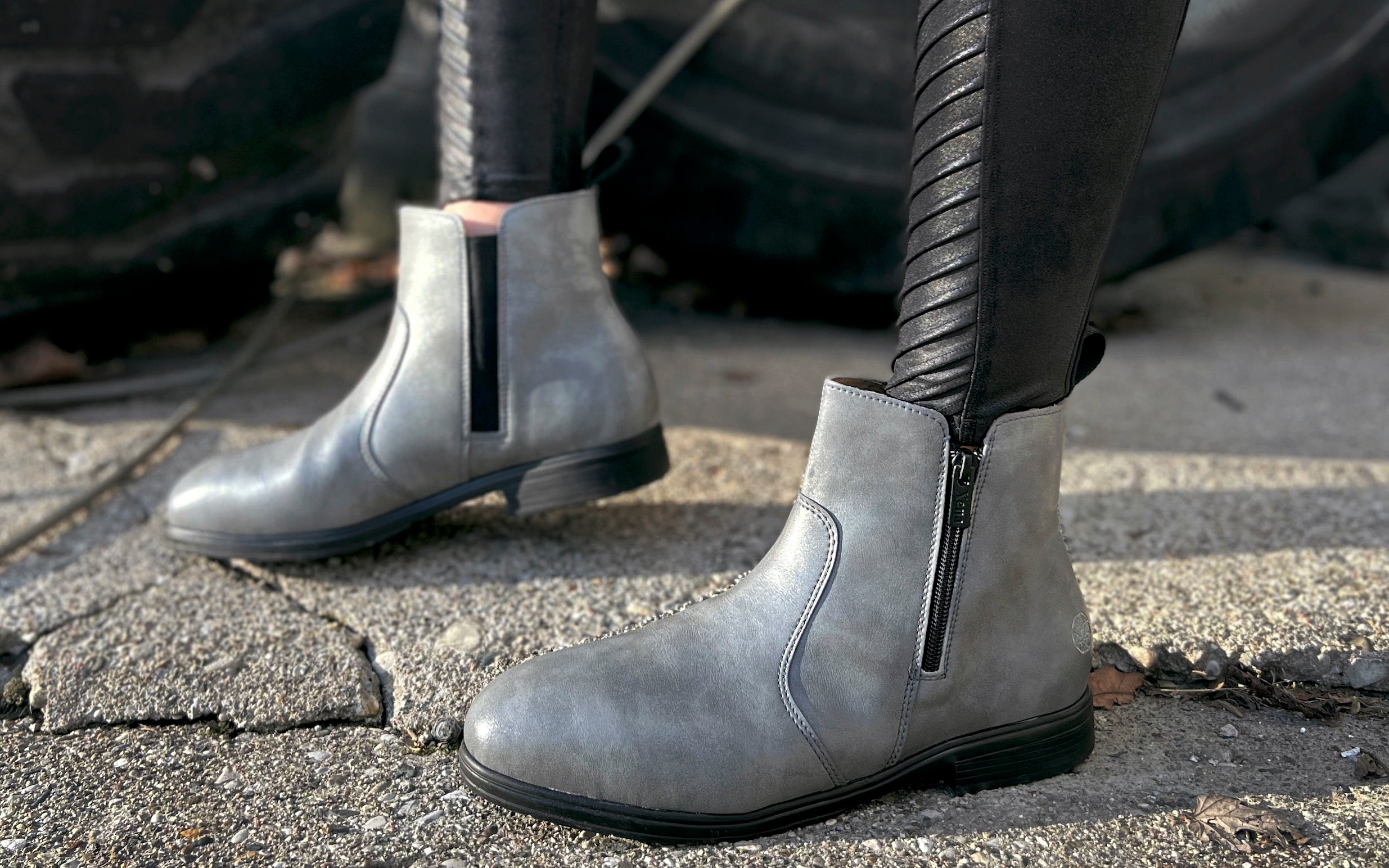 Omega Electrical Hazard EH Rated Steel Toe Women's Work Boot | ASTM Certified and OSHA Compliant I Vegan Grey Performance Leather | Made in North America for Women by Women | Xena Workwear