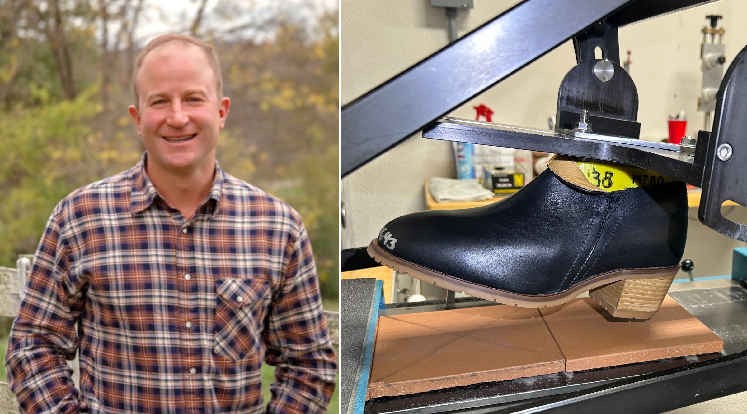 Eric Olson conducts ASTM Testing on Xena Safety Shoes