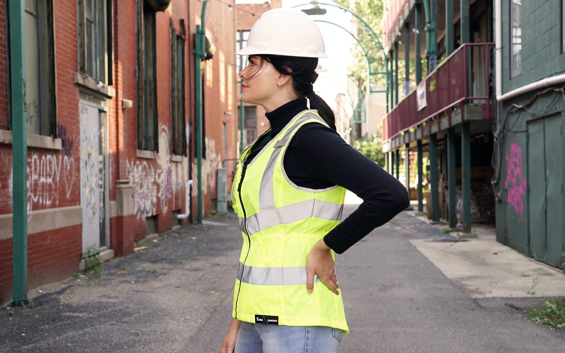 Hi-Vis ANSI Class 2 Safety Vest for Women Designed by Xena Workwear and Dawson Workwear