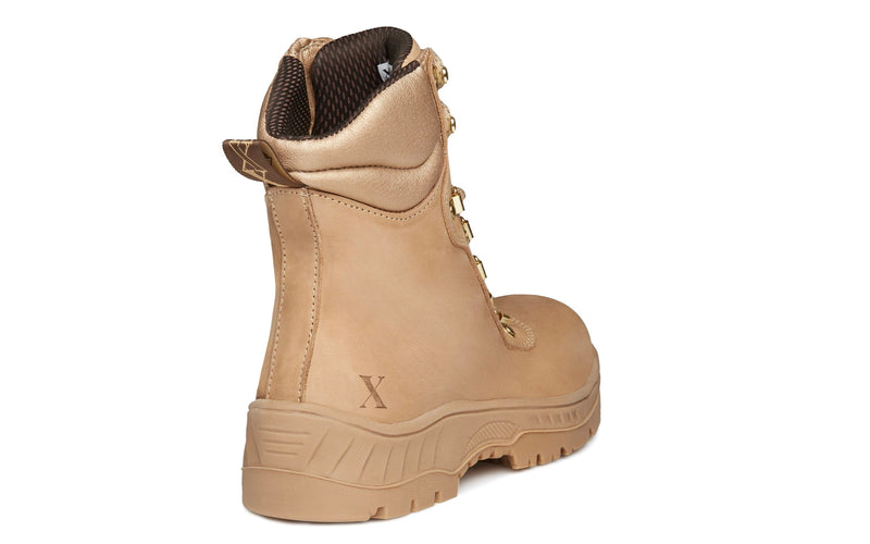 Horizon Puncture Resistant Electrical Hazard Alloy Toe Safety Work Boot for Women in Desert Tan Waterproof Nubuck Leather from Xena Workwear