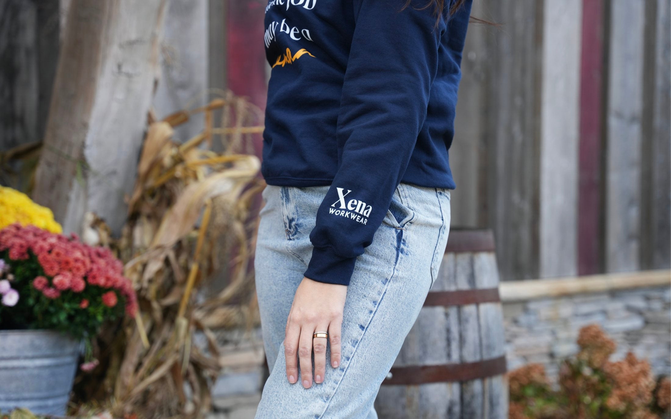 The Right Woman Sweatshirt from Xena Workwear for Women in Night Sky Blue Color