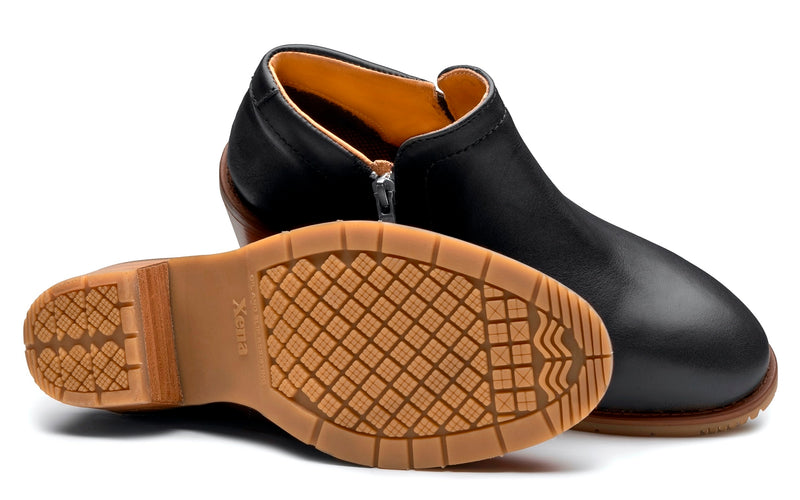 Gravity Steel-Toe Safety Shoe Bootie For Women | Full-Grain Black Color | Xena Workwear