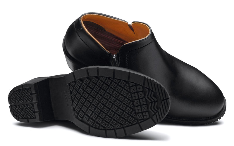 Gravity Women's Steel-Toe Safety Shoe in Vegan Blackout Leather