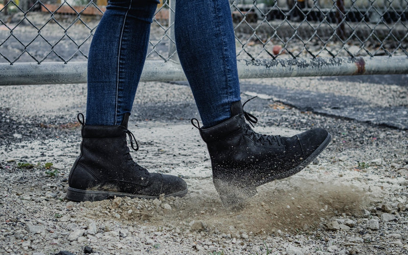 Inertia Electrical Hazard EH Certified Steel Toe Women's Lace Up Boot | Waterproof & Durable Leather | Buff Matte Black Color | Xena Workwear