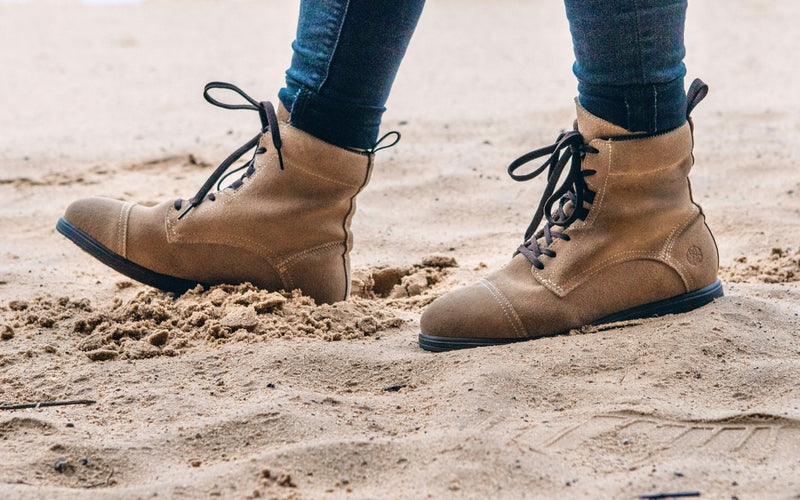 Inertia Electrical Hazard EH Certified Steel Toe Women's Lace Up Work Boot | Waterproof & Durable Leather | Suede Desert Sand | Xena Workwear