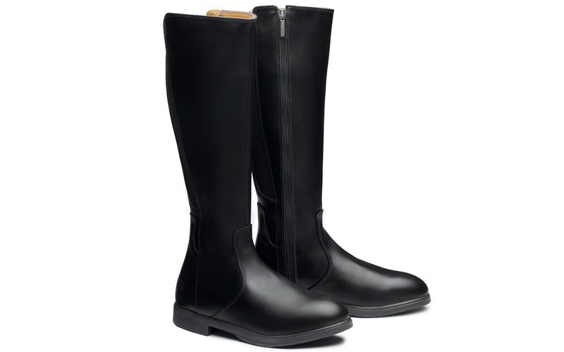 Nova Electrical Hazard EH Certified Steel-Toe Safety Riding Boots for Women | Full-Grain Leather in Stylish Black Color