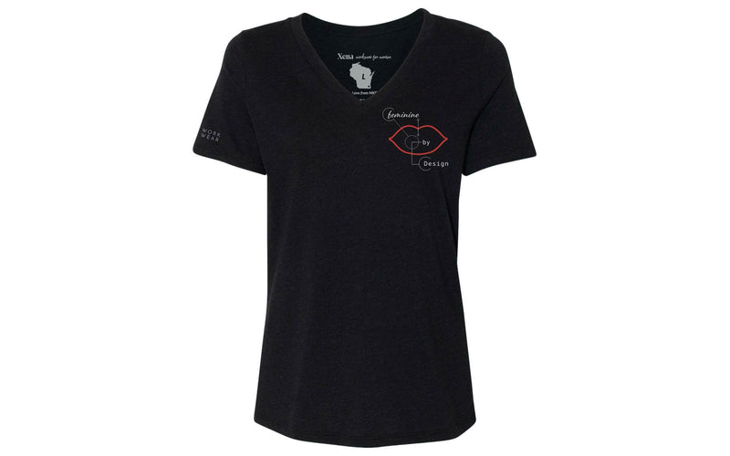 Feminine by Design V-Neck Shirt | Dark Matter Color | Xena Workwear for Women
