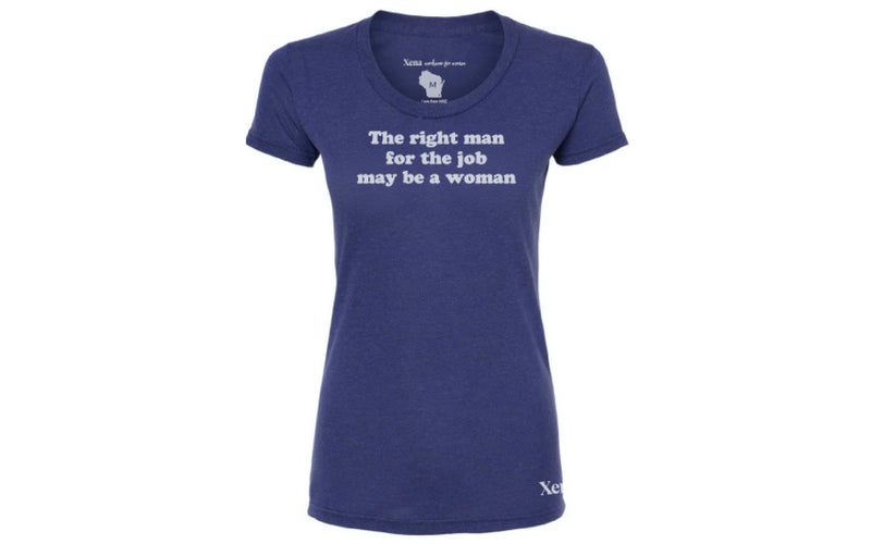The right man for the job may be a woman shirt | Blue Print color | Xena Workwear